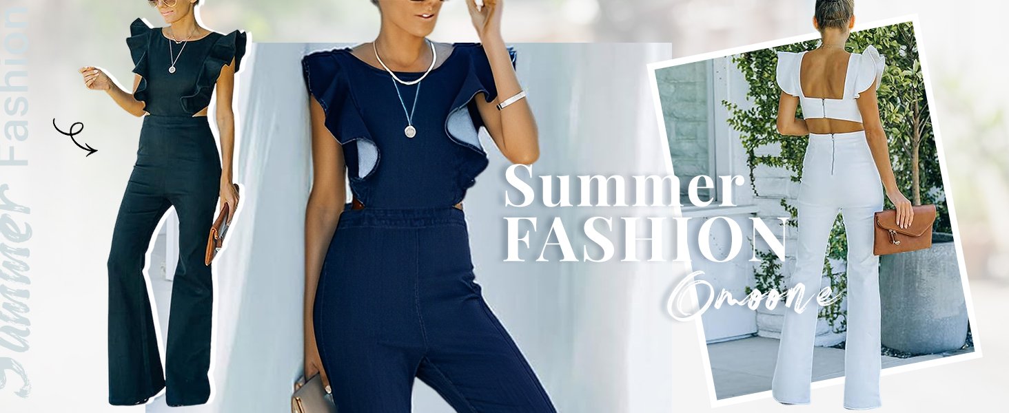 Ruffle Cap Sleeve Button Up Belted Denim Jumpsuits with Pockets