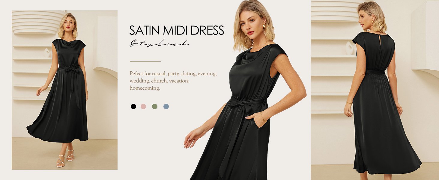 satin midi dress silk midi dress wedding guest dresses for women satin maxi dress silk maxi dress