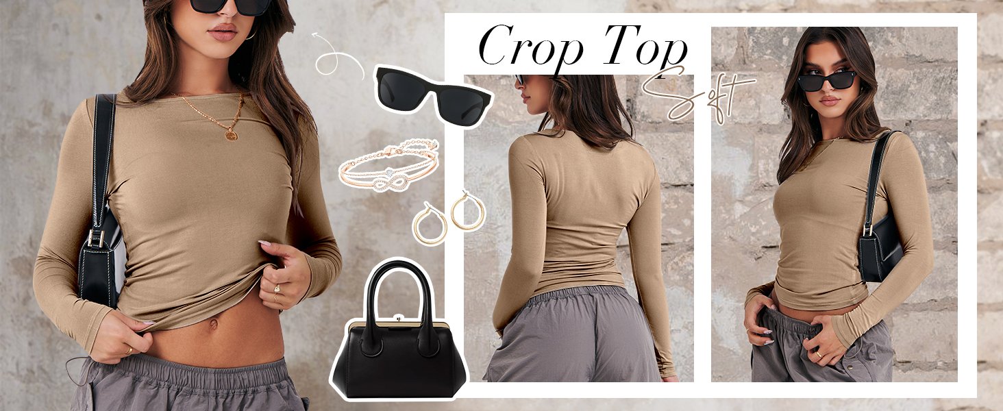 Long Sleeve Slim Fit Crop Top